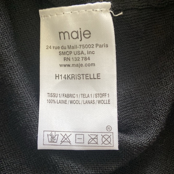 Maje Black Sequin Holiday Sweater FLAWED Size 2 gorgeous - Picture 6 of 10